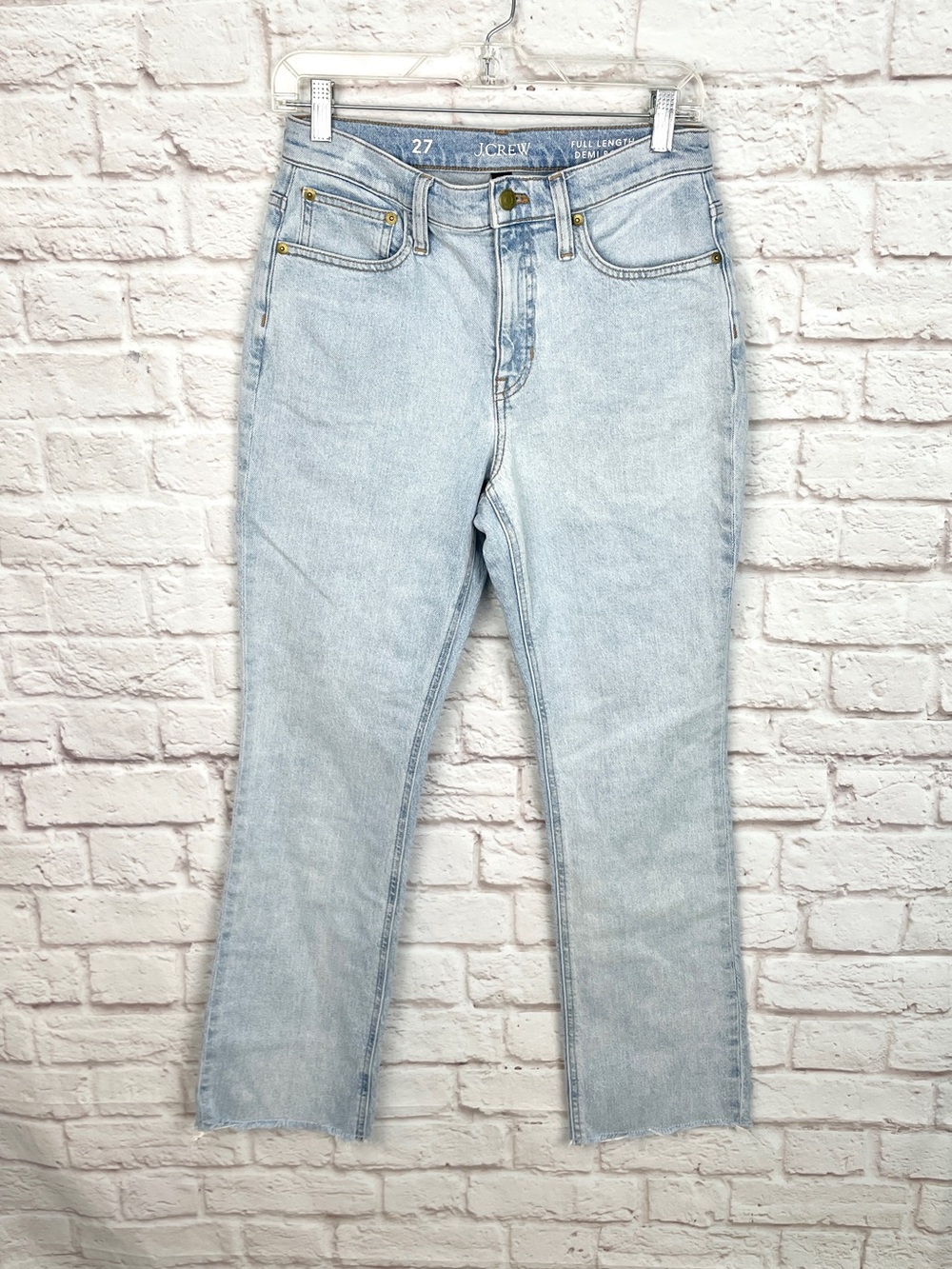 J. Crew Full Length Demi Bootcut Light Wash Jeans Size 27